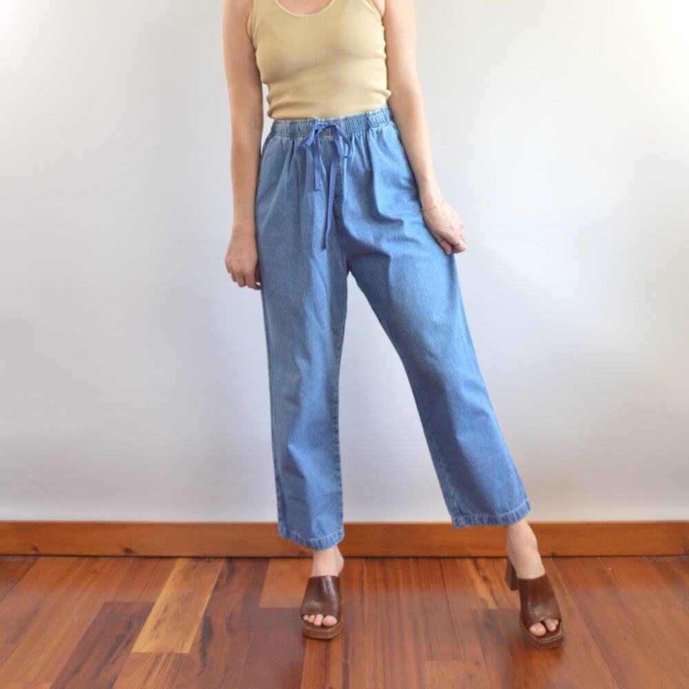 31 x 26 medium to light wash straight leg drawstring cabin creek easy jeans